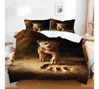 Ste-X Parure De Lit Roi Lion, Ensemble De Housse De Couette, pour Garçons Et Filles, Lit Junior/lit De Bébé, Réversible, Jolie Housse De Couette Colorée (220 x 240 cm,Lion 03)