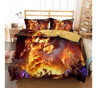 Ste-X Parure De Lit World of Warcraft 200 X 200 Avec 2 Taies d'Oreiller 80 X 80 Cm - 3 Pièces Douce Et Moelleuse Avec Fermeture Éclair (220 x 240 cm, Guerre 09)