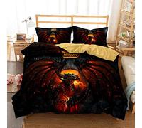 Ste-X Parure De Lit World of Warcraft 200 X 200 Cm avec 2 Taies d'oreiller 80 X 80 Cm - 3 Pièces Douce Et Moelleuse avec Fermeture Éclair (140 x 200 cm, Guerre 08)