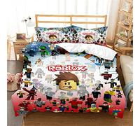 Ste-X Roblox Parure De Lit avec Taies d'oreiller Assorties 120 Fils Au Pouce Carré Housse De Protection De Couette Garantie Collection De Literie De Qualité (140 x 200 cm,Roblox 03)