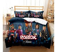 Ste-X Roblox Parure De Lit avec Taies d'oreiller Assorties 120 Fils Au Pouce Carré Housse De Protection De Couette Garantie Collection De Literie De Qualité (220 x 240 cm,Roblox 02)