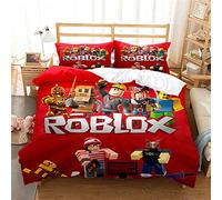 Ste-X Roblox Parure De Lit avec Taies d'oreiller Assorties 120 Fils Au Pouce Carré Housse De Protection De Couette Garantie Collection De Literie De Qualité (220 x 240 cm,Roblox 01)