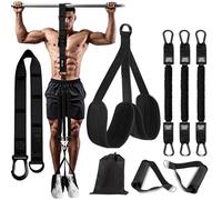Steadilty Bande de traction robuste, bandes d'aide à la traction de 22,7 à 158,8 kg, 4 bandes de traction réglables, bandes pour entraînement musculaire (noir, 68 à 113,4 kg)