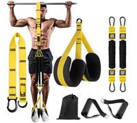 Steadilty Bande de traction robuste, bandes d'aide à la traction de 22,7 à 158,8 kg, 4 bandes de traction réglables, bandes pour entraînement musculaire (jaune, 22,7 à 68 kg)