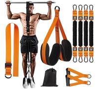 Steadilty Bande de traction robuste, bandes d'aide à la traction de 22,7 à 159 kg, 4 bandes de traction réglables, bandes pour entraînement musculaire (orange, 113,4 à 158,8 kg)