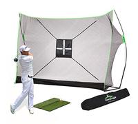 SteadyDoggie Filet d'entraînement de golf - 3 x 2,1 m - Filet de frappe de golf pour arrière-cour avec tapis à double gazon - Cible de déchiquetage et sac de transport - Écran portable pour pratique