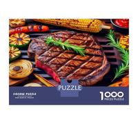 Steak 1000 Pièces Puzzle Premium Coffret Puzzle Carton Solide - Ultra Dur pour Couples, Top Noté, Cadeau Noël Parfait pour Tout Le Monde 38x26cm/1000pcs