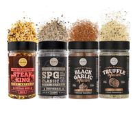 Steak House Collection Premium Seasonings - Black Garlic, Truffle, Steak King & SPG BBQ Rubs | Pack of 4 | Gourmet Grill Gift | 100% Natural Flavor Boost