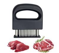 Steak Mederizer en acier inoxydable - Mederizer - Steak Piercing Tool Acier inoxydable - Meat Piercing Hammer Kitchen Pounder pour tendre, mariner, hêtre