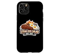 Steak Over Salad Any Day Funny Carnivore Fan Keto Meat Eater Coque pour iPhone 11 Pro