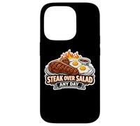 Steak Over Salad Any Day Funny Carnivore Fan Keto Meat Eater Coque pour iPhone 14 Pro