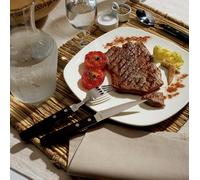 Steak Pizza - Set De 6 Couteaux Et 6 Fourchettes - Noir