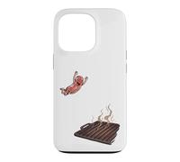Steak sautant sur Le Barbecue Amusant Coque pour iPhone 13 Pro