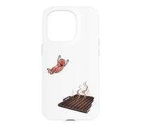 Steak sautant sur Le Barbecue Amusant Coque pour iPhone 15 Pro