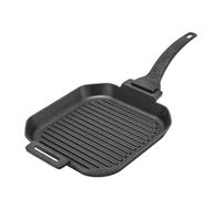 Steakchamp Poêle Grill : Poêle en fonte adaptée au four, au gril et à la cuisinière (y compris la cuisinière à induction), poignée amovible