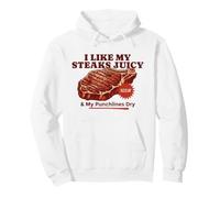 Steaks Juicy Punchlines Dry Funny BBQ Grilling Dad Blague Sweat à Capuche