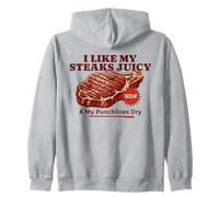 Steaks Juicy Punchlines Dry Funny BBQ Grilling Dad Blague Sweat à Capuche