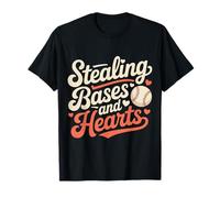 Stealing Bases and Hearts Jeux de Mots de Baseball - T-Shirt
