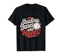 Stealing Bases and Hearts Jeux de Mots de Baseball |- T-Shirt