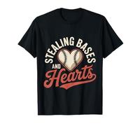 Stealing Bases and Hearts Jeux de Mots de Baseball - T-Shirt