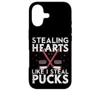 Stealing Hearts Like I Steal Pucks Valentines Hockey Coque pour iPhone 17