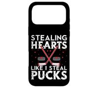 Stealing Hearts Like I Steal Pucks Valentines Hockey Coque pour iPhone 17 Pro Max