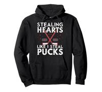Stealing Hearts Like I Steal Pucks Valentines Hockey Sweat à Capuche
