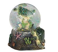 StealStreet Figurine Boule à Neige avec Tortue de mer en polyrésine, Vert 9,5 cm