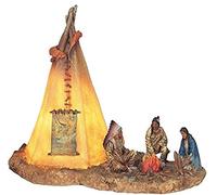 StealStreet Ss-g-11390 Native Americans avec éclairage Tipi Indien Collectible Statue de décoration