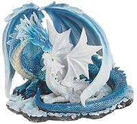 StealStreet Ss-g-71533 Light Blue Dragon Maman avec bébé Blanc Statue Figurine, 17,8 cm