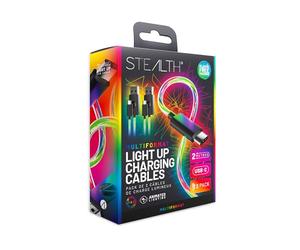 STEALTH Câbles lumineux de 2 m pour jeux et charges, compatibles avec PS5 et Switch