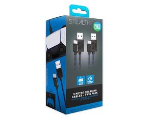 STEALTH Câbles SP-C10V 3M Twin Premium Braided Play & Charge pour PS5