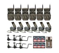 Stealth Cam Revolver Pro 2.0 Caméra cellulaire 360 degrés 40MP Résolution vidéo 1440p (marron) Bundle avec support, bloc d'alimentation auxiliaire, carte mémoire et lecteur SD (25 pièces)
