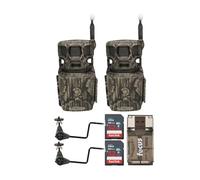 Stealth Cam Revolver Pro 2.0 Caméra cellulaire 360 degrés 40MP Résolution vidéo 1440p (marron) Bundle avec support, carte mémoire et lecteur SD (7 pièces)