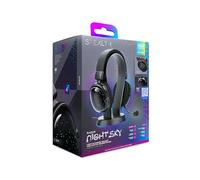 STEALTH RADAR Ensemble casque de jeu lumineux et support - Ciel nocturne, compatible avec consoles de jeu et PC