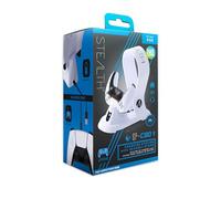 Stealth SP-C60V Station de Charge avec Support Casque pour PS5 avec câble de Charge tressé de qualité supérieure de 2 m Blanc