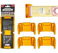 StealthMounts Support universel pour niveau jaune | Pinces de rangement verrouillables pour tous les types de niveaux (lot de 2) | Facile à installer, sécurise vos niveaux de manière pratique