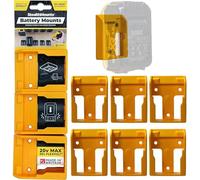 StealthMounts Supports de Batterie pour Dewalt 20v | Fixations de Batterie sans Fil pour Outils Dewalt 20v | Lot de 6 | Organisateurs de Batterie Jaune pour Dewalt 20v | Pratique et Durable