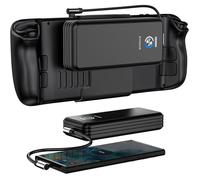 Steam Deck Batterie Magnétique, 20000Mah 45W Power Bank Charge Rapide, Batterie Externe Portable Avec Support Arrière Amovible