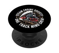 Steam Engine Society Train Lover One Track Mind Crew PopSockets PopGrip Adhésif
