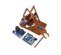 STEAM Kit de bras de robot éducatif composé de pièces en acrylique avec pince de fixation pour projets Arduino et activités d'apprentissage en classe (orange)