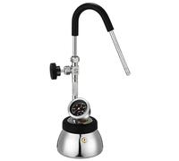 Steam Milk Frother Machine, Commercial Steam Frothing Machine, with 3-Hole Nozzle, Air Pressure Gauge, 300 Ml Stainless Steel Kettle, Adjustable Angle, for Coffee Shop
