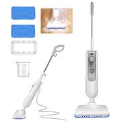 Steam Mop - Balai Vapeur avec 2 Patins Microfibre - Nettoyeur de Sol 1500W - Multi-Surfaces - Temps de Chauffe 20 sec - Cordon d'alimentation de 4,8 m - Réservoir 400 ml - 2 Réglages Vapeur