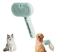Steam Pup Brush, Rover Rituals Dog Brush, 2026 New Upgrade Dog Brushes for Grooming, 4-in-1 Cat Steam Brush for Long and Short Hair Dogs and Cats Pet Grooming Comb Remove Tangled Loose Hair (Verde)