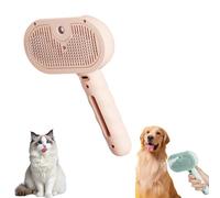 Steam Pup Brush, Rover Rituals Dog Brush, 2026 New Upgrade Dog Brushes for Grooming, 4-in-1 Cat Steam Brush for Long and Short Hair Dogs and Cats Pet Grooming Comb Remove Tangled Loose Hair (Rosa)