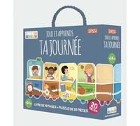 Sassi Junior - Livre et puzzle Joue et apprends Ma journée - Matteo Gaule - 10 pages, 20 pièces