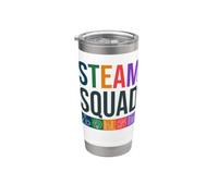 STEAM Squad Science Technologie Ingénierie Art Math Teams Gobelet isotherme en acier inoxydable double paroi