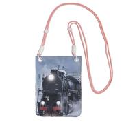 Steam Train Depart Sac à bandoulière imprimé coucher de soleil pour femme, mini porte-monnaie pour téléphone, joli portefeuille pour téléphone, cadeau de randonnée, voyage, rose, Taille unique