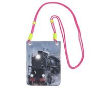 Steam Train Depart Sac à bandoulière imprimé coucher de soleil pour femme, mini porte-monnaie pour téléphone, joli portefeuille pour téléphone, cadeau de randonnée, voyage, Fuchsia, Taille unique