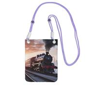 Steam Train Depart Sac à bandoulière pour téléphone portable et femme - Étanche - Mini sac à main avec sangle réglable - Pochette de voyage pour téléphone portable